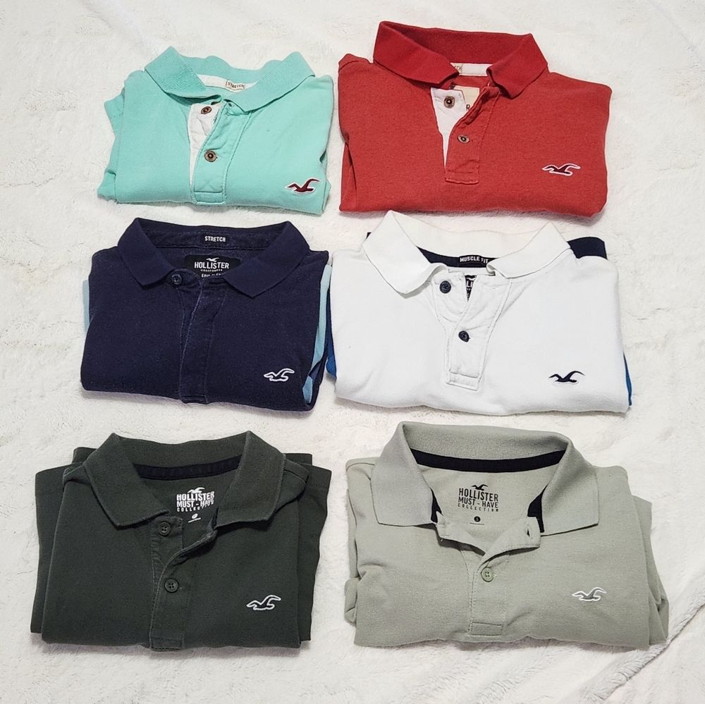 Lot of 6 Mens Hollister Polo's Size Small